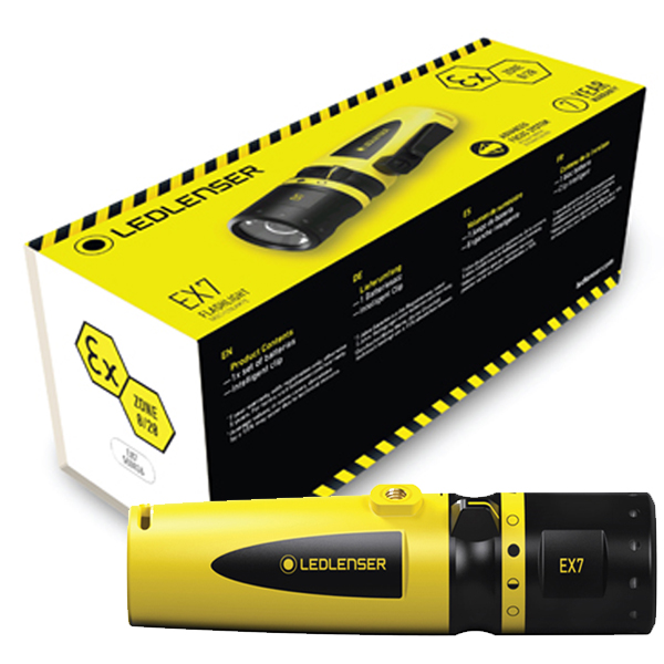 LEDLENSER 500836 EX7 Intrinsically Safe ATEX Zone 0 3AA LED Flashlight 200 Lumens