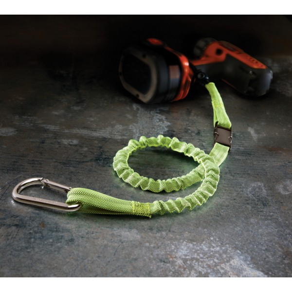 ERGODYNE 3102 Detachable Single Carabiner drop tools Lanyard Lime