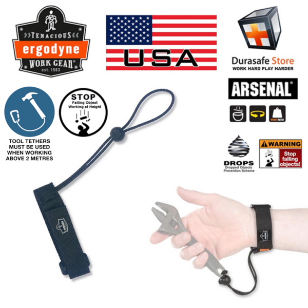 ERGODYNE 3115 Wrist Drop Tools Lanyard Black