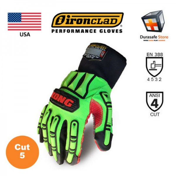 IRONCLAD Kong Deck Crew Cut 5 Impact & Cut Resistant Mechanics Glove