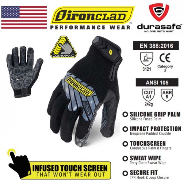 IRONCLAD IEX-MGG COMMAND Grip Glove Black