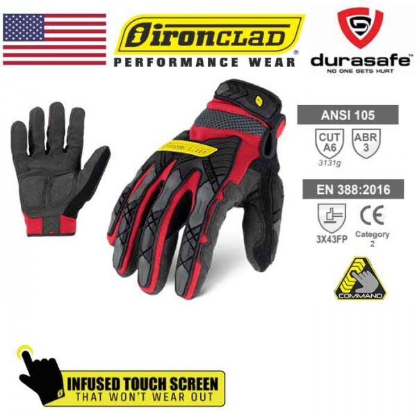 IRONCLAD IEX-MIGR5 COMMAND Impact Cut A6 Glove