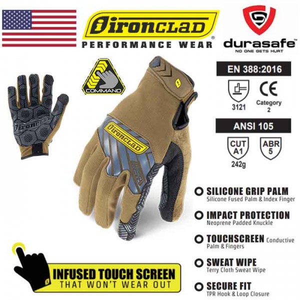 IRONCLAD IEX-PGG COMMAND Grip Glove Brown