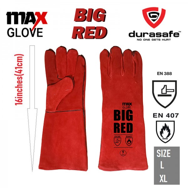 MAXGLOVE BigRed 16in Welding Spilt Cow Leather Glove