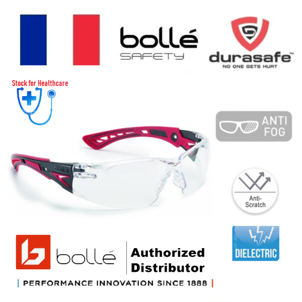  BOLLE 1662301A Safety Glasses Rush Plus Safety Spectacle Clear Anti-Scratch/Anti-Fog Len