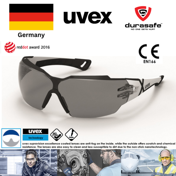 UVEX 9198237 Pheos CX2 Safety Spectacle Black Frame Grey Supravision Excellence Len