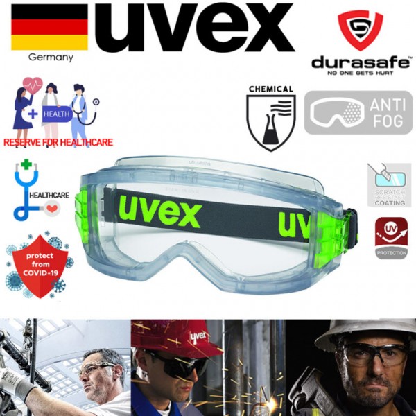 UVEX 9301906 Ultravision Wide Vision Chemical Goggle Anti-Fog Clear Len