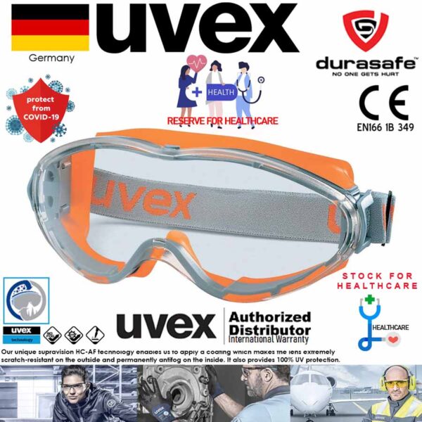 UVEX 9302245 Ultrasonic Safety Goggle Clear Len