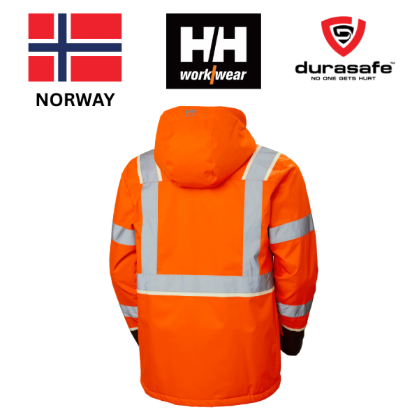 HELLY HANSEN 71355 UC-ME Hi Vis Winter Jacket Orange Size S – XXL