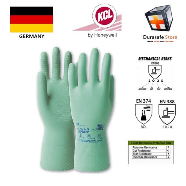 KCL GERMANY 706 Lapren Chemical Resistant Polychloroprene Glove Green 12″ Size 8-10