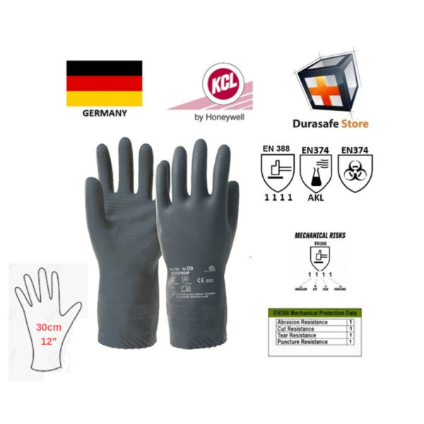 KCL™ (Germany) 720 Camapren Chemical Resistant Polychloroprene Glove Black 12″ Size 8-11