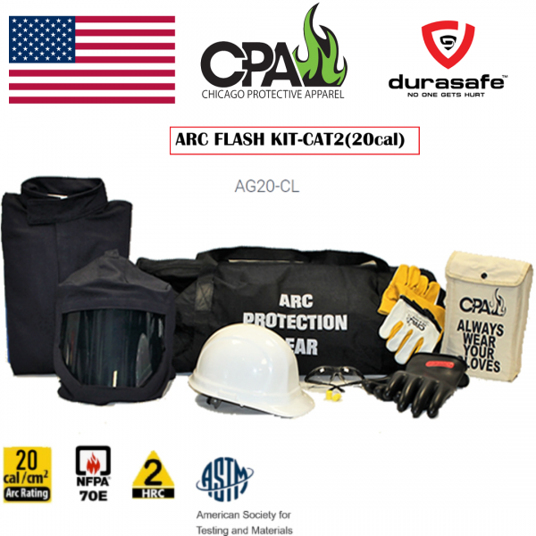 SALISBURY CHICAGO AG20-CV 20 Cal Arc Flash Protection Coveralls Kit