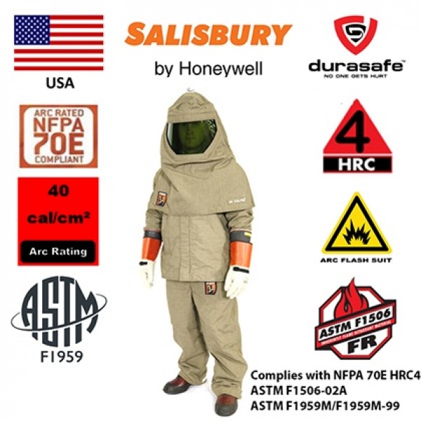 SALISBURY – USA SK40PLT Premium Light Weight Arc Flash Protection Kit, NFPA 70E HRC4 Size L,XL